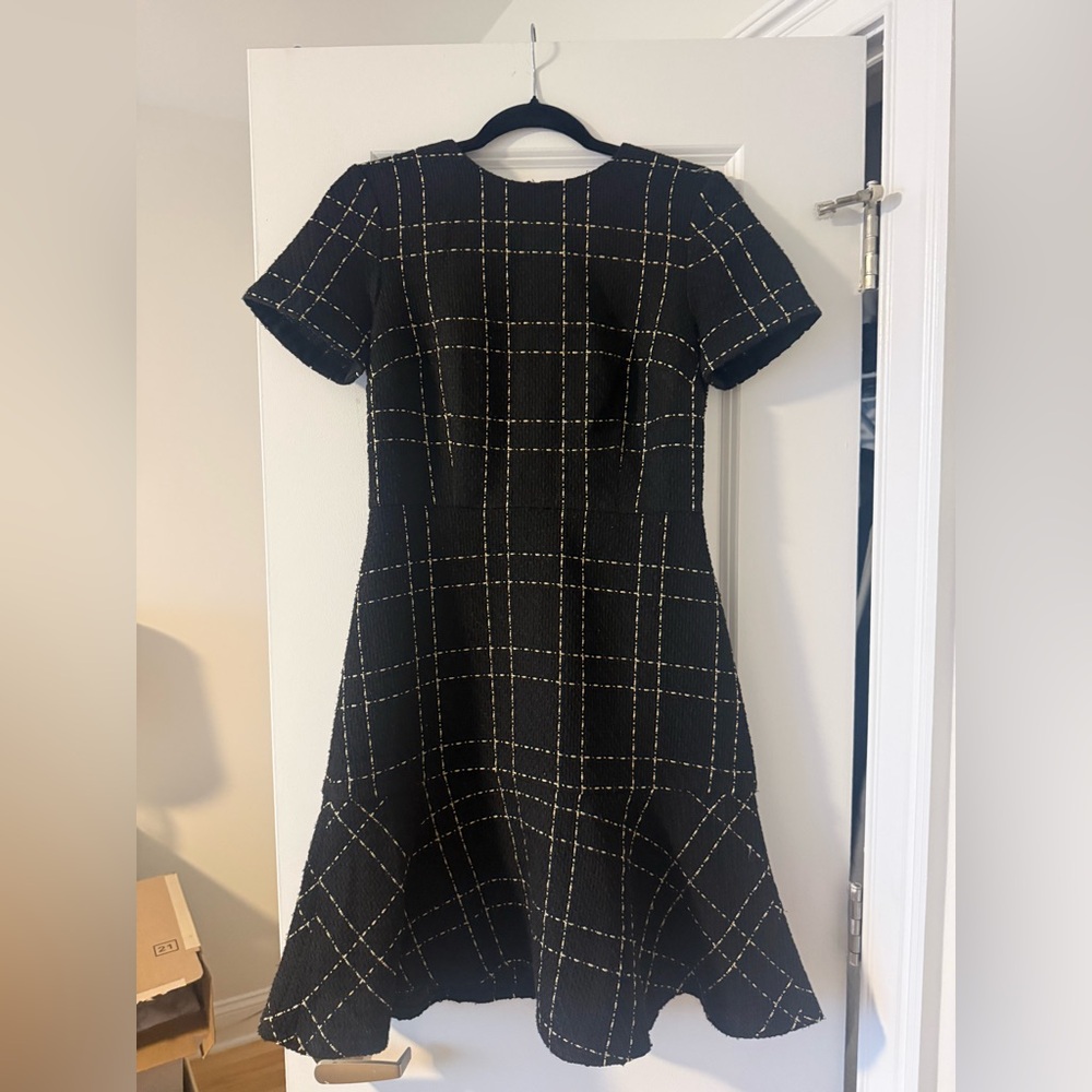 Ann Taylor Black Fit-and-Flare Dress